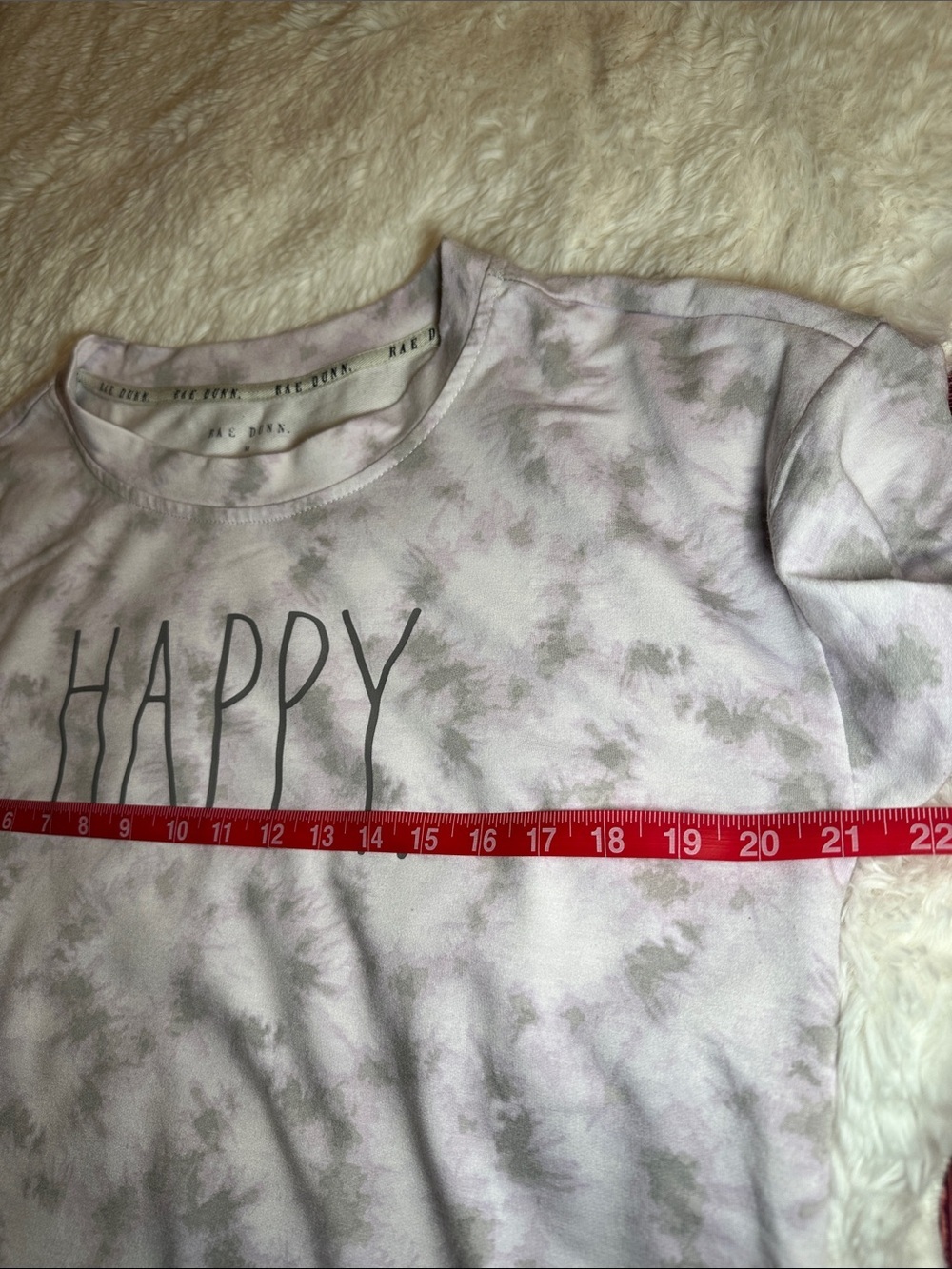 Rae Dunn Lavender Tie-Dye 'HAPPY.' Short Sleeve Tee - Picture 6 of 7